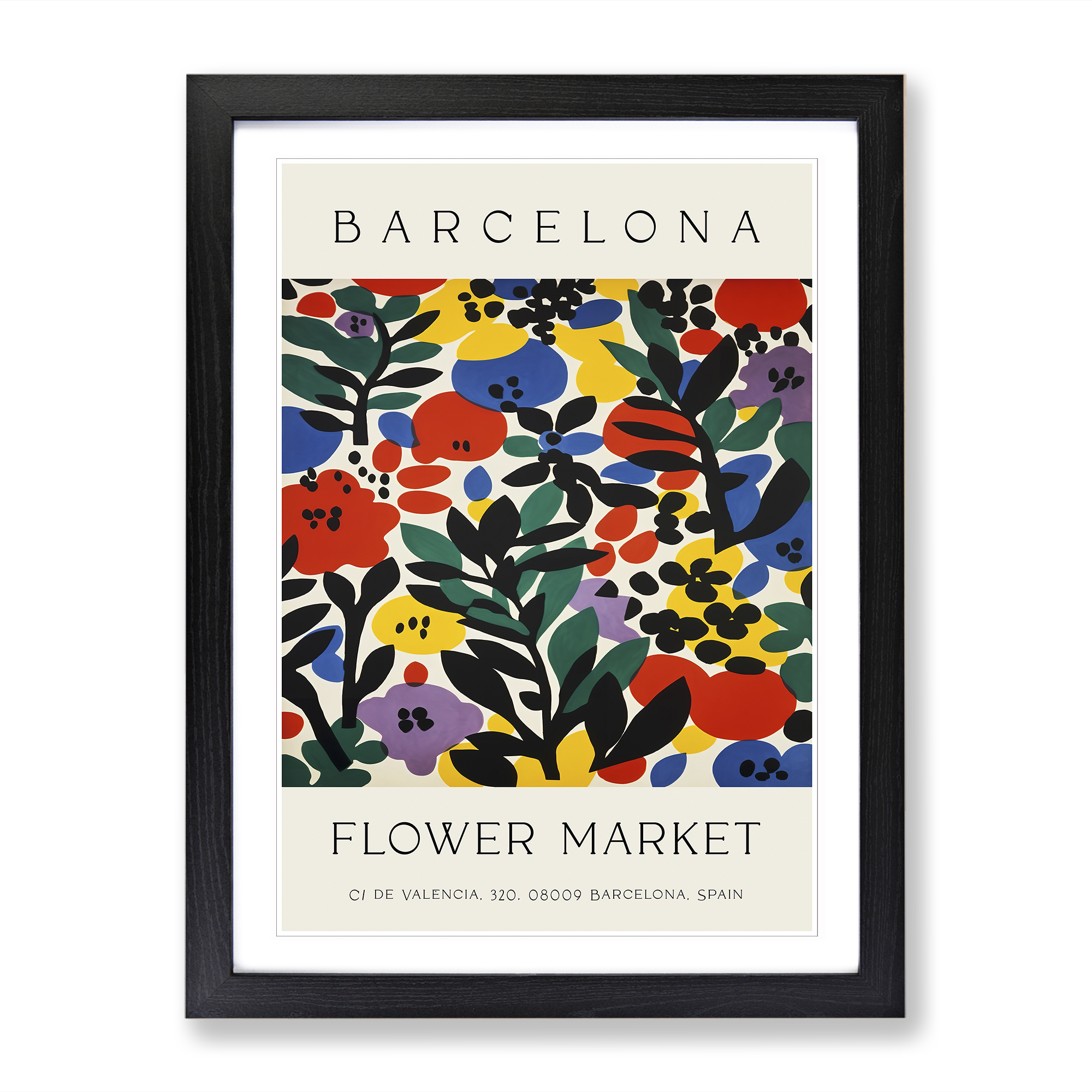 Flower Market Barcelona No.1 Exhibition Framed Canvas Wall Art Print Picture - Picture 5 of 8