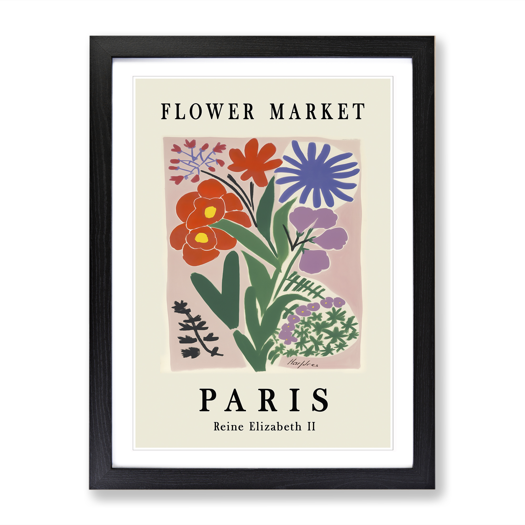 Flower Market in Paris No.1 Exhibition Framed Canvas Wall Art Print Picture - Picture 5 of 8