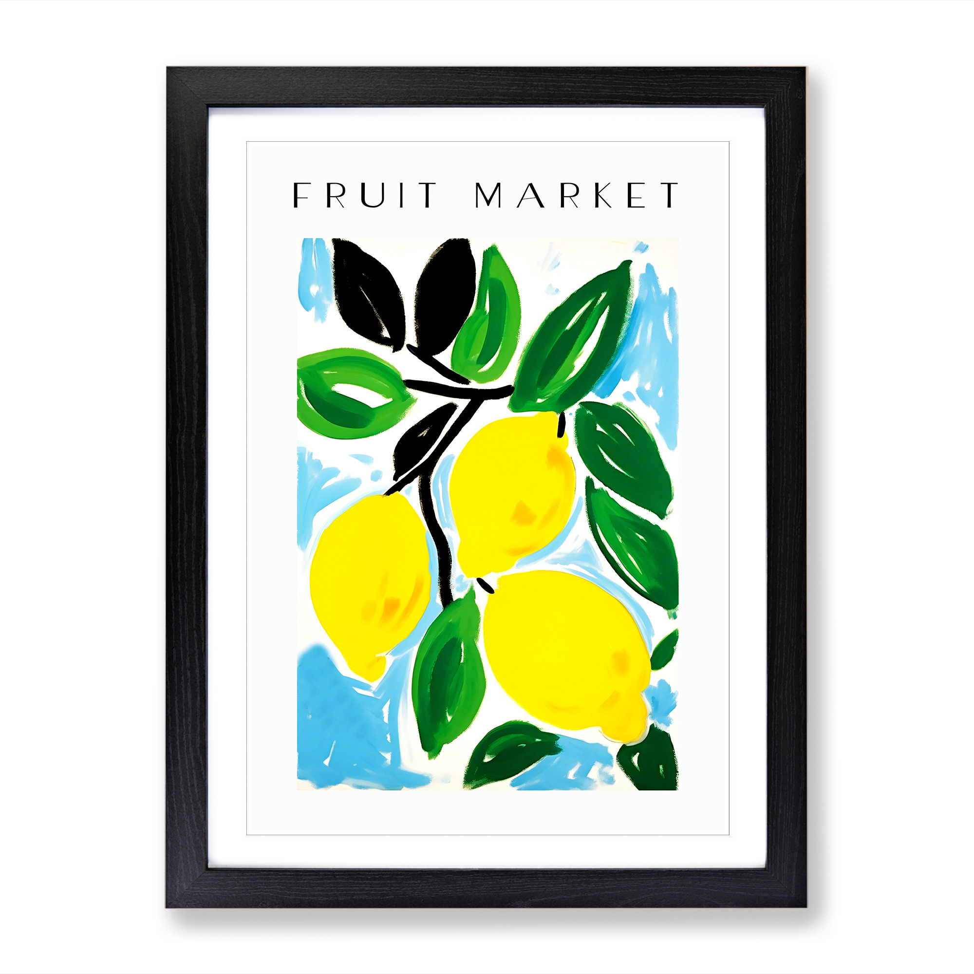 Mercado de Frutas Limón Vol.2 Exposición Enmarcado Pared Arte Póster Impresión Imagen Grande
