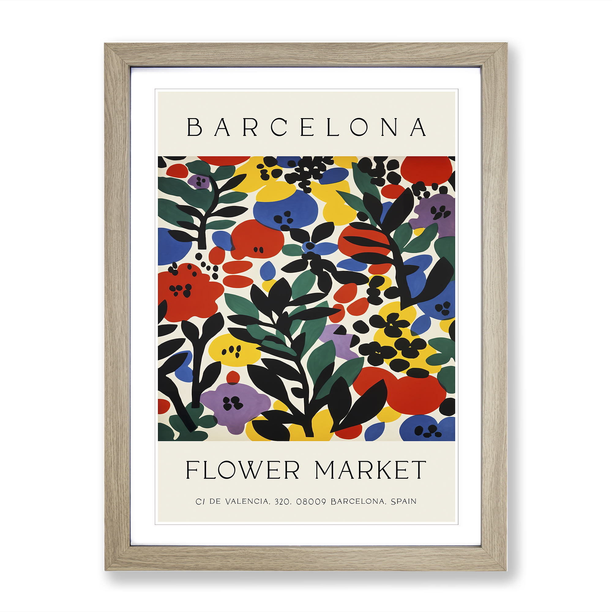 Flower Market Barcelona No.1 Exhibition Framed Canvas Wall Art Print Picture - Picture 6 of 8