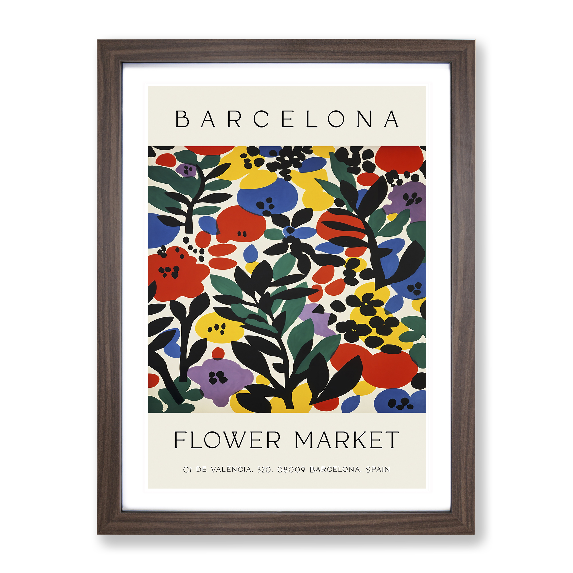 Flower Market Barcelona No.1 Exhibition Framed Canvas Wall Art Print Picture - Picture 7 of 8