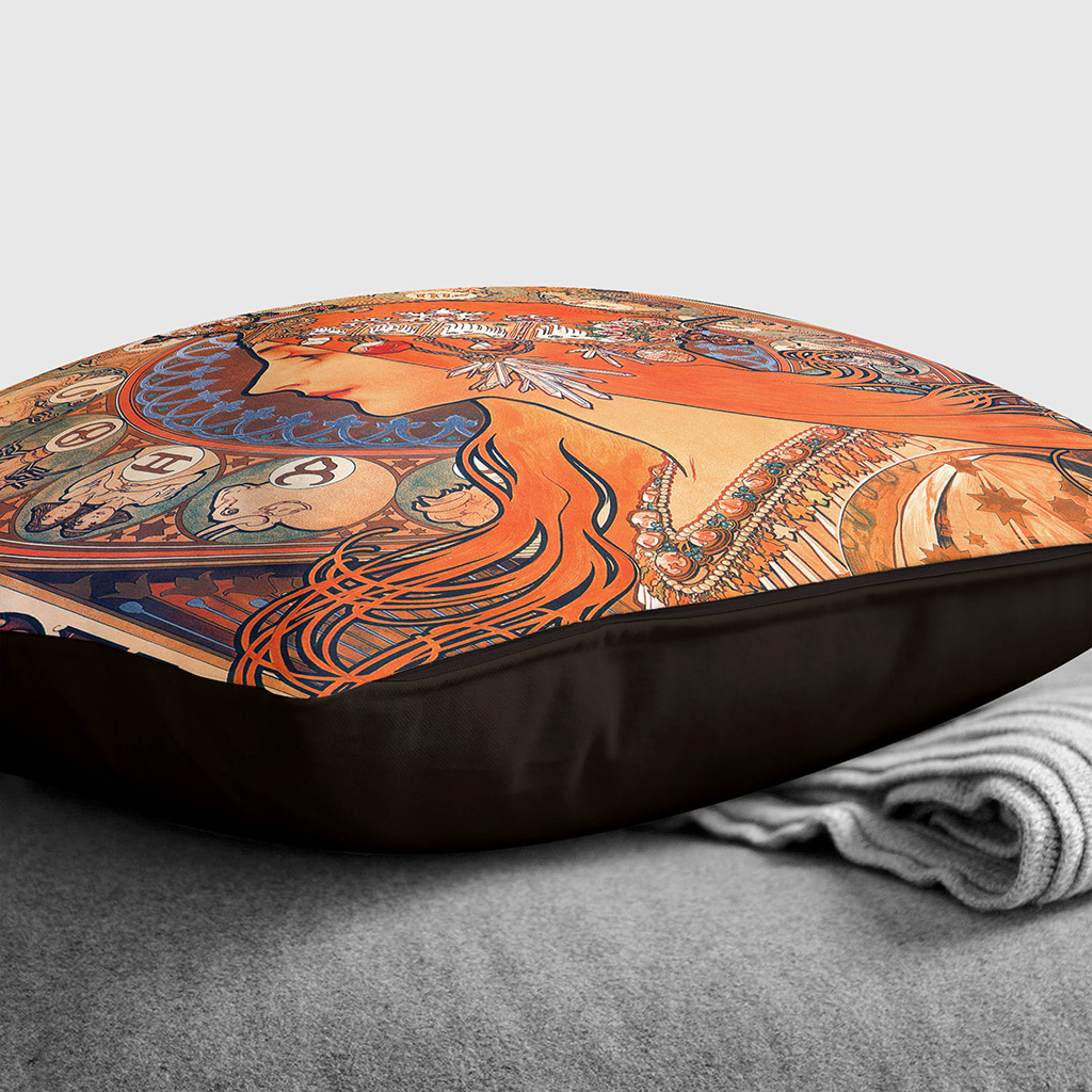 Alphonse Mucha Tierkreis 1 x weiches Kissen und Bezug Sofa Schlafkissen - Bild 11 von 13