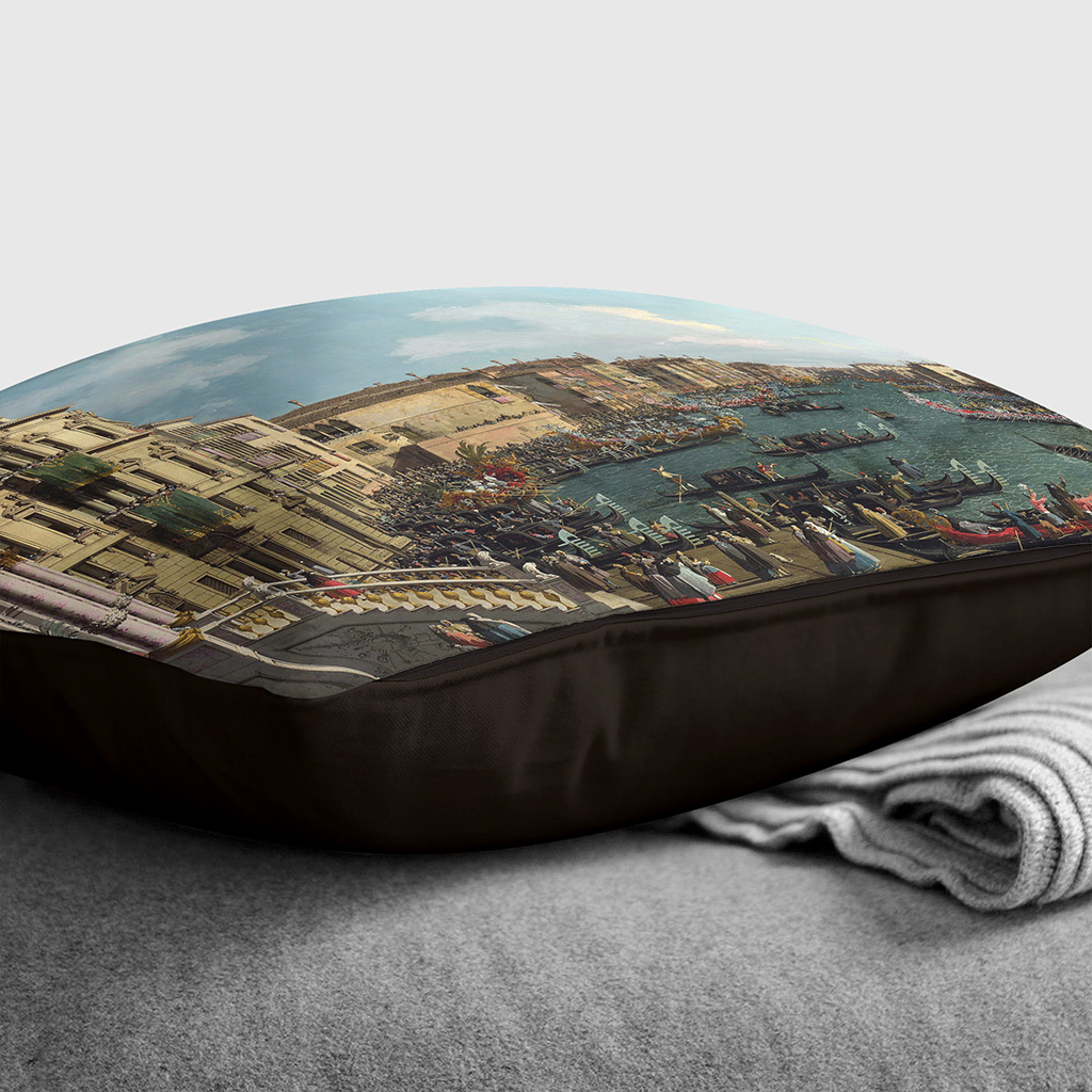Plump Cushion Giovanni Canaletto Regatta on the Grand Canal Scatter Throw Pillow - Picture 11 of 13
