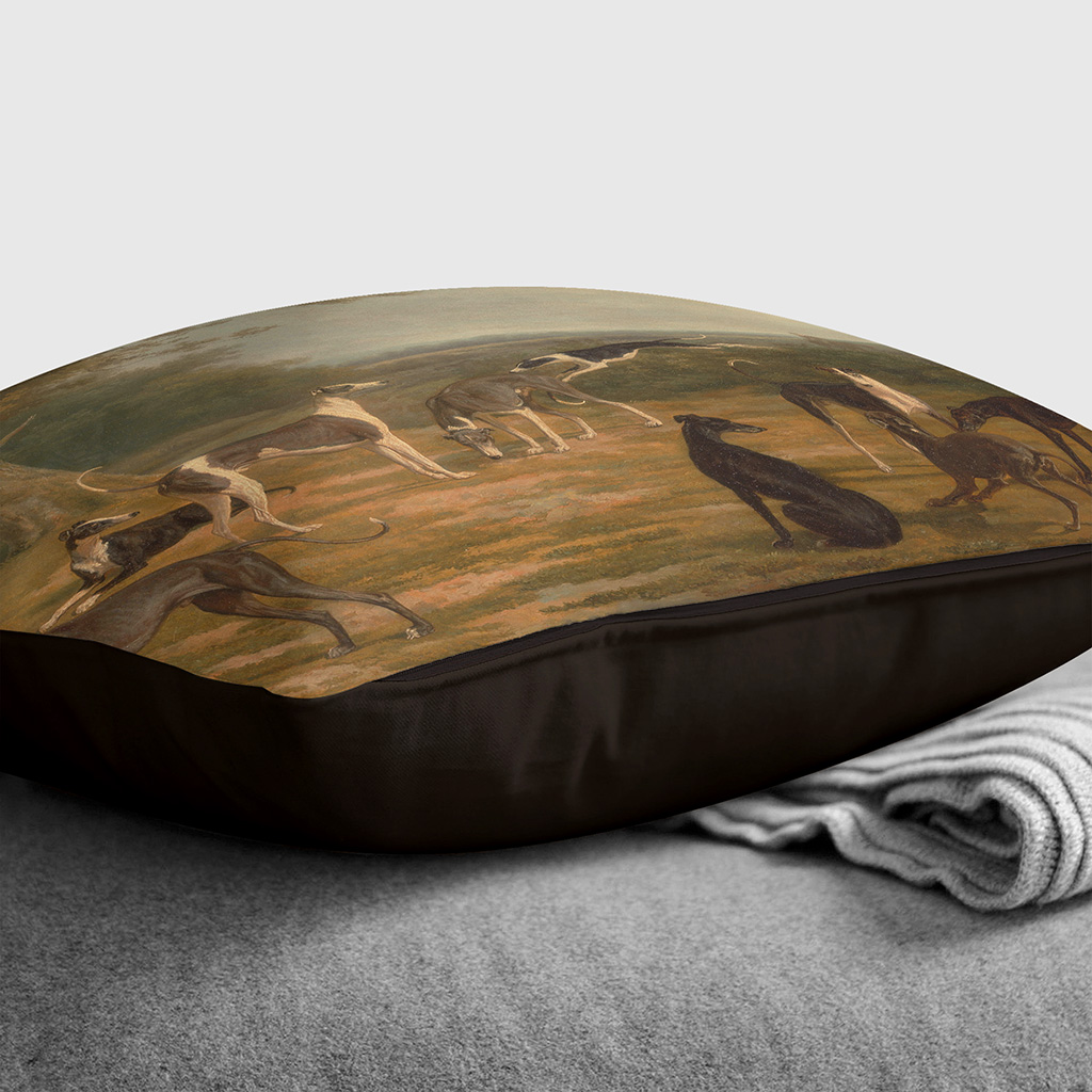 Cuscino paffuto Jacques-Laurent Agasse Greyhound copricuscino lancio sparso - Foto 11 di 13