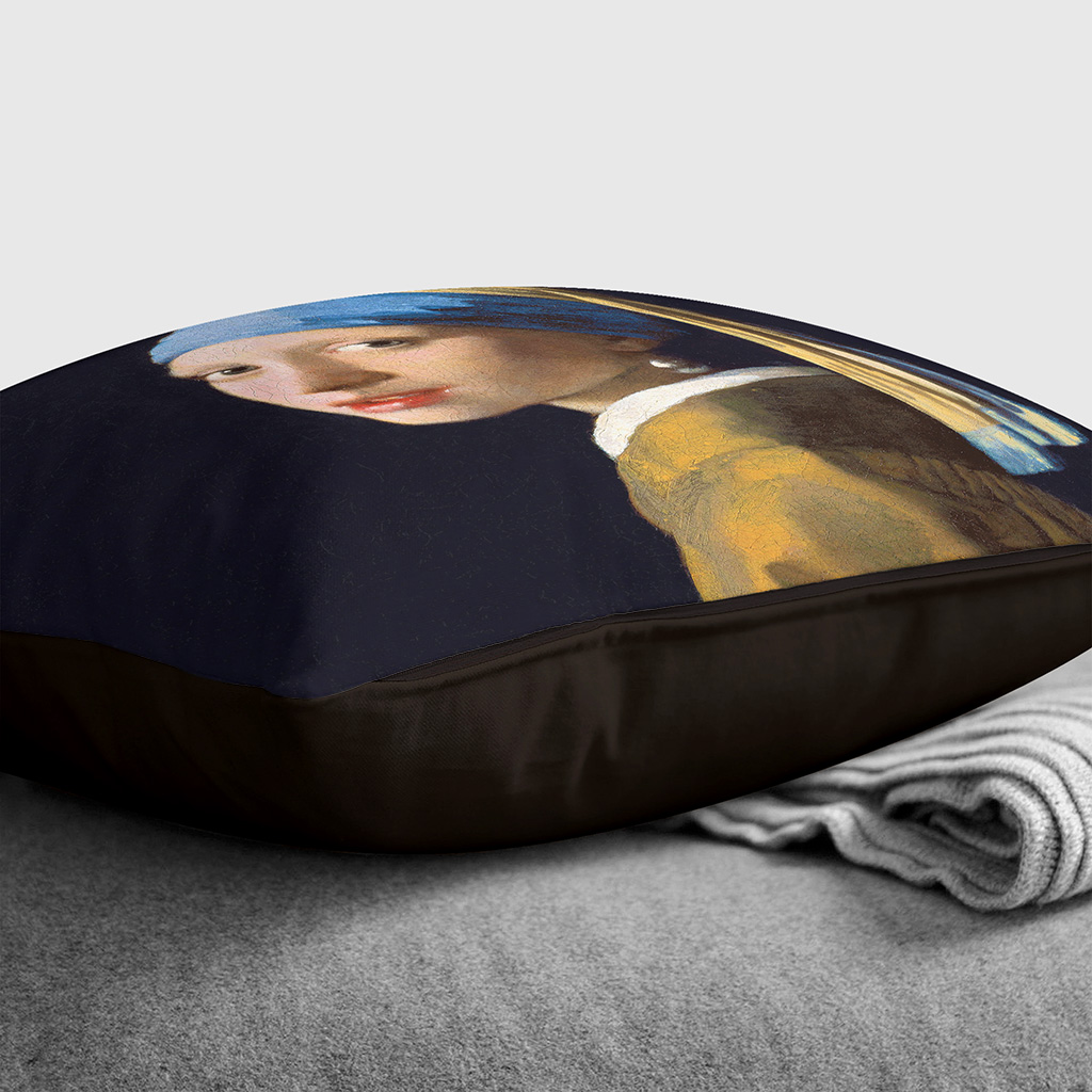 Plump Cushion Johannes Vermeer The Girl with the Pearl Earring (2) Throw Pillow - Picture 11 of 13