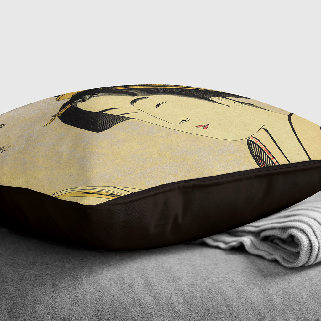 Plump Kissen Kitagawa Utamaro Vintage Japanisch Orientalisch (11) Dekokissen - Bild 11 von 13