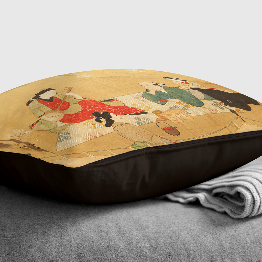 Plump Cushion Miyagawa Choshun Cherry Blossom Japanese Scatter Throw Pillow - Picture 11 of 13