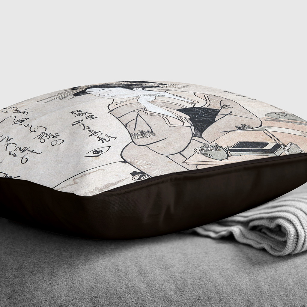 Plump Cushion Utagawa - Japanese Oriental Shinomaki Scatter Throw Pillow Cover - Picture 11 of 13