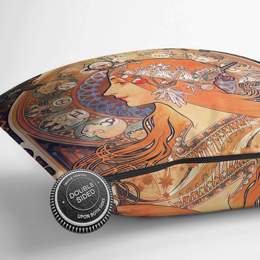 Alphonse Mucha Tierkreis 1 x weiches Kissen und Bezug Sofa Schlafkissen - Bild 13 von 13