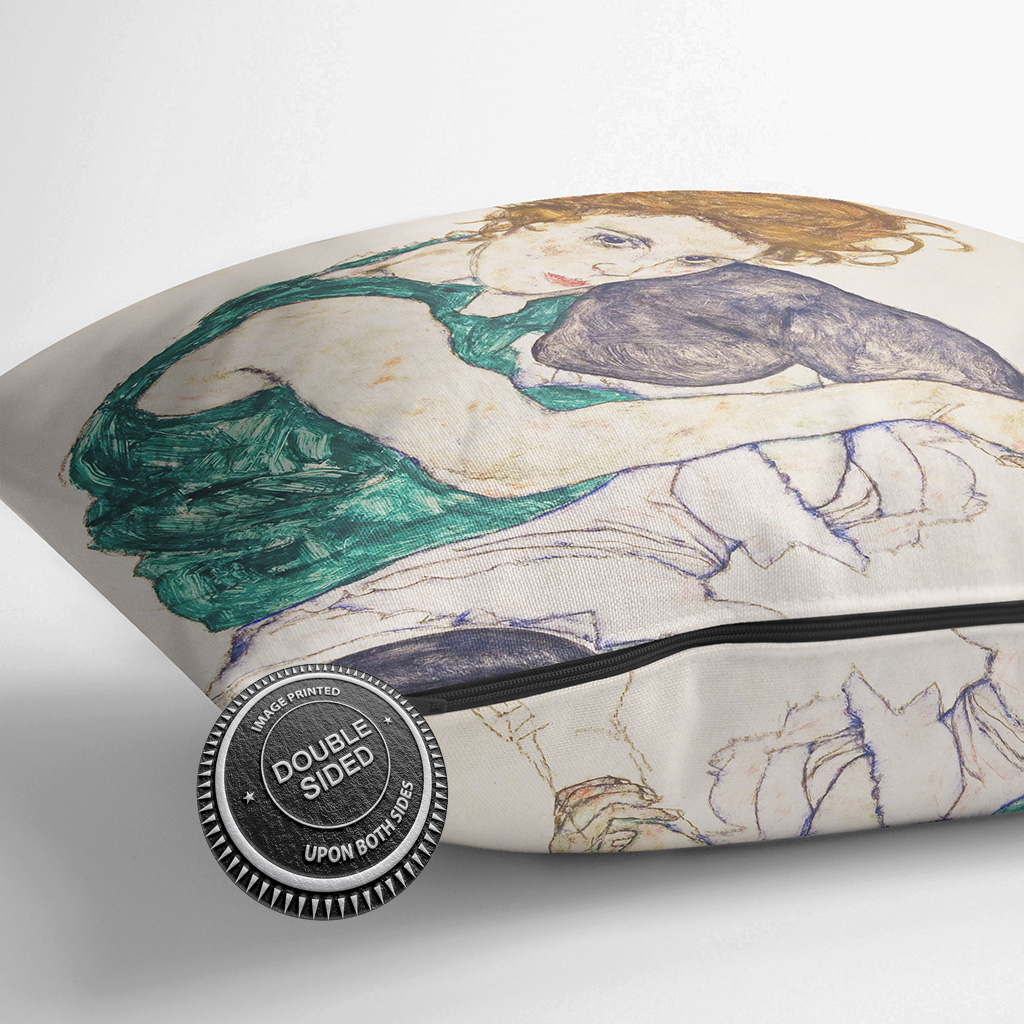 Plump Cushion Egon Schiele Seated Woman Scatter Throw Pillow Case Cover Filled - Picture 13 of 13