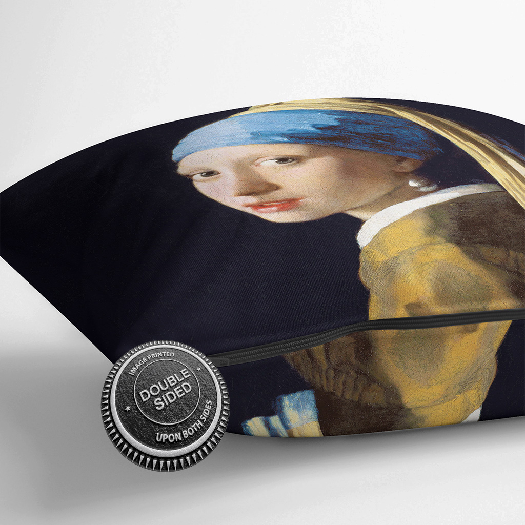 Plump Cushion Johannes Vermeer The Girl with the Pearl Earring (2) Throw Pillow - Picture 13 of 13