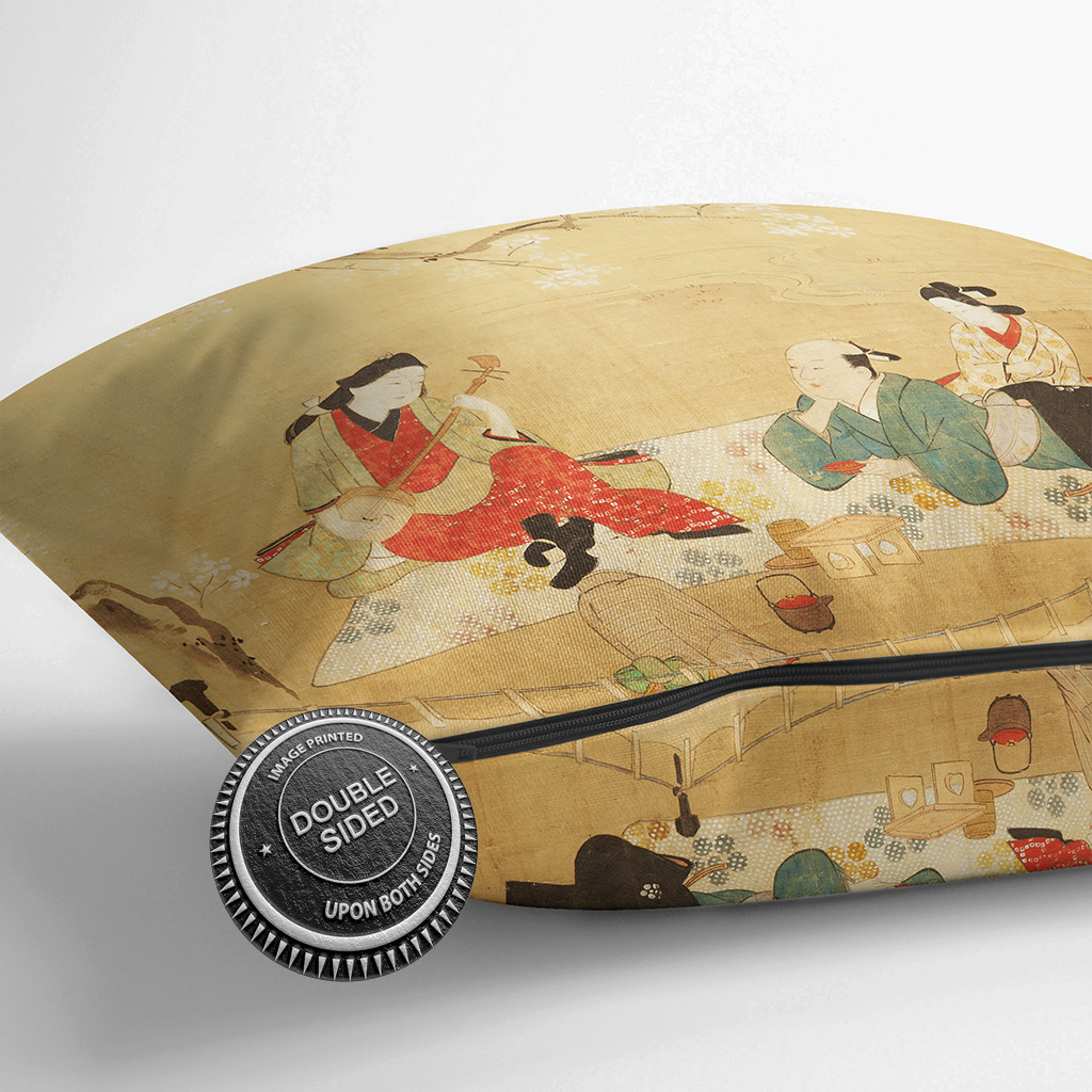 Plump Cushion Miyagawa Choshun Cherry Blossom Japanese Scatter Throw Pillow - Picture 13 of 13