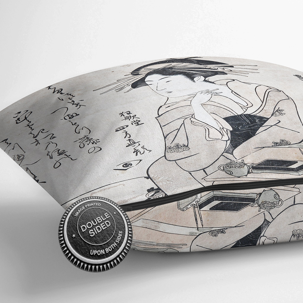 Plump Cushion Utagawa - Japanese Oriental Shinomaki Scatter Throw Pillow Cover - Picture 13 of 13