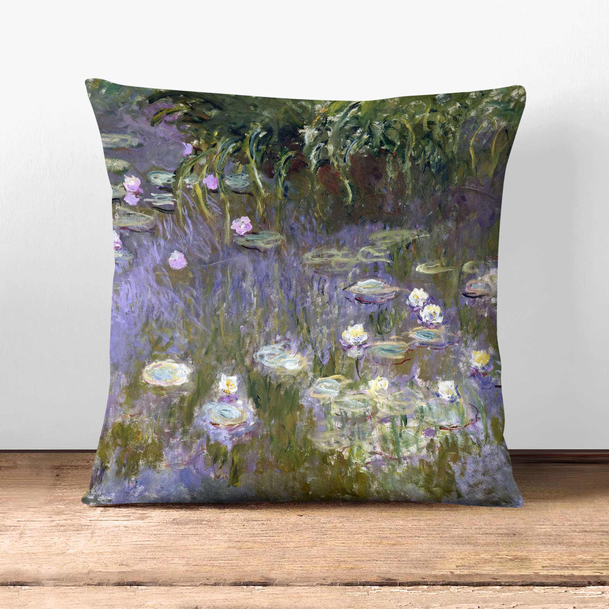 Cuscino paffuto Claude Monet Water LIllies n.3 copricuscino imbottito - Foto 6 di 13