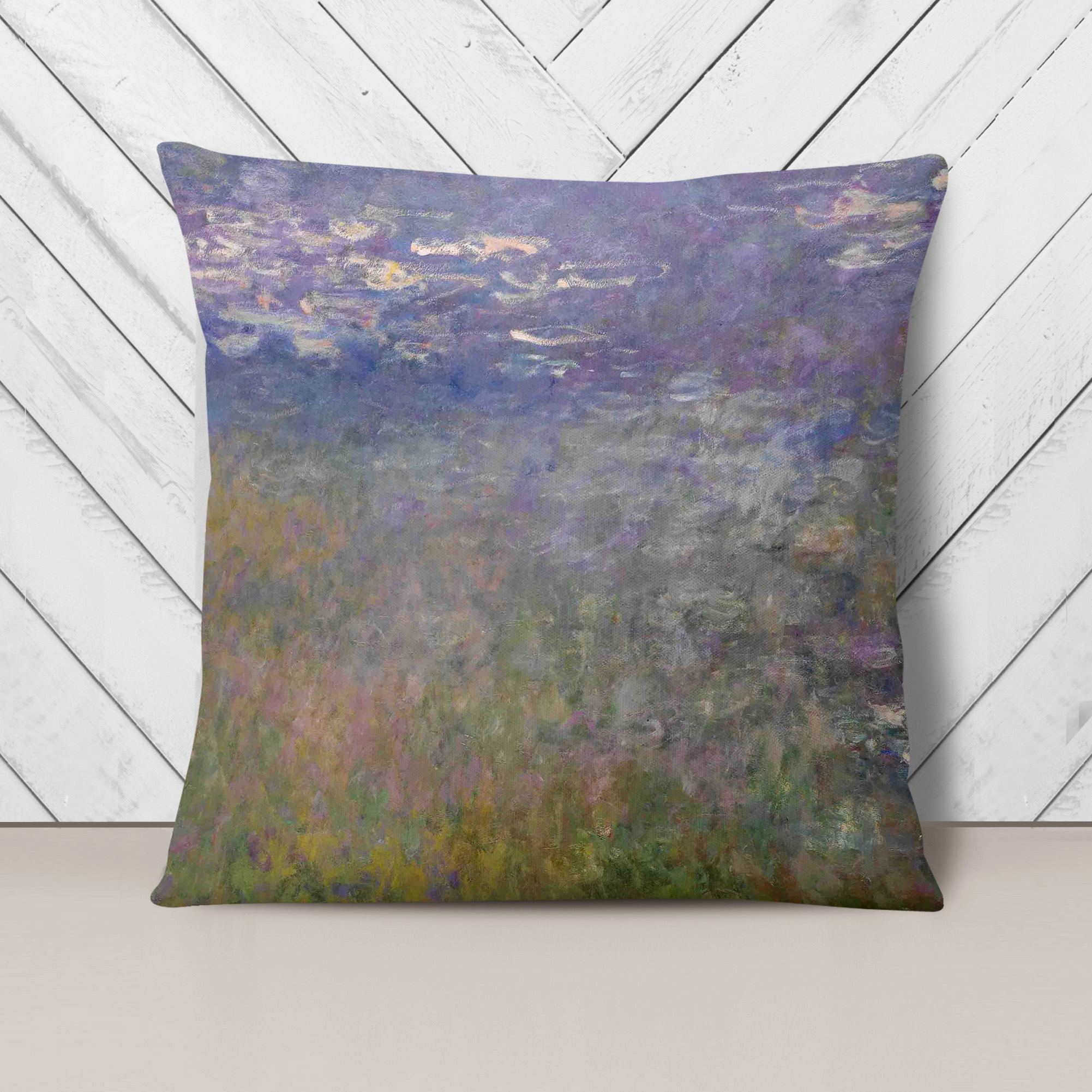 Cuscino paffuto Claude Monet Ninfee n.4 copricuscino imbottito - Foto 6 di 13