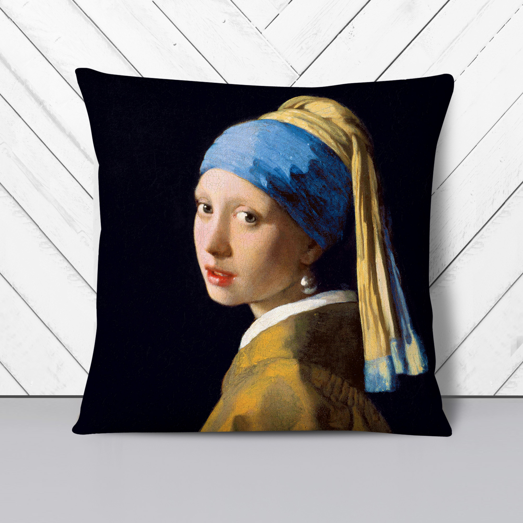 Plump Cushion Johannes Vermeer The Girl with the Pearl Earring (2) Throw Pillow - Picture 6 of 13