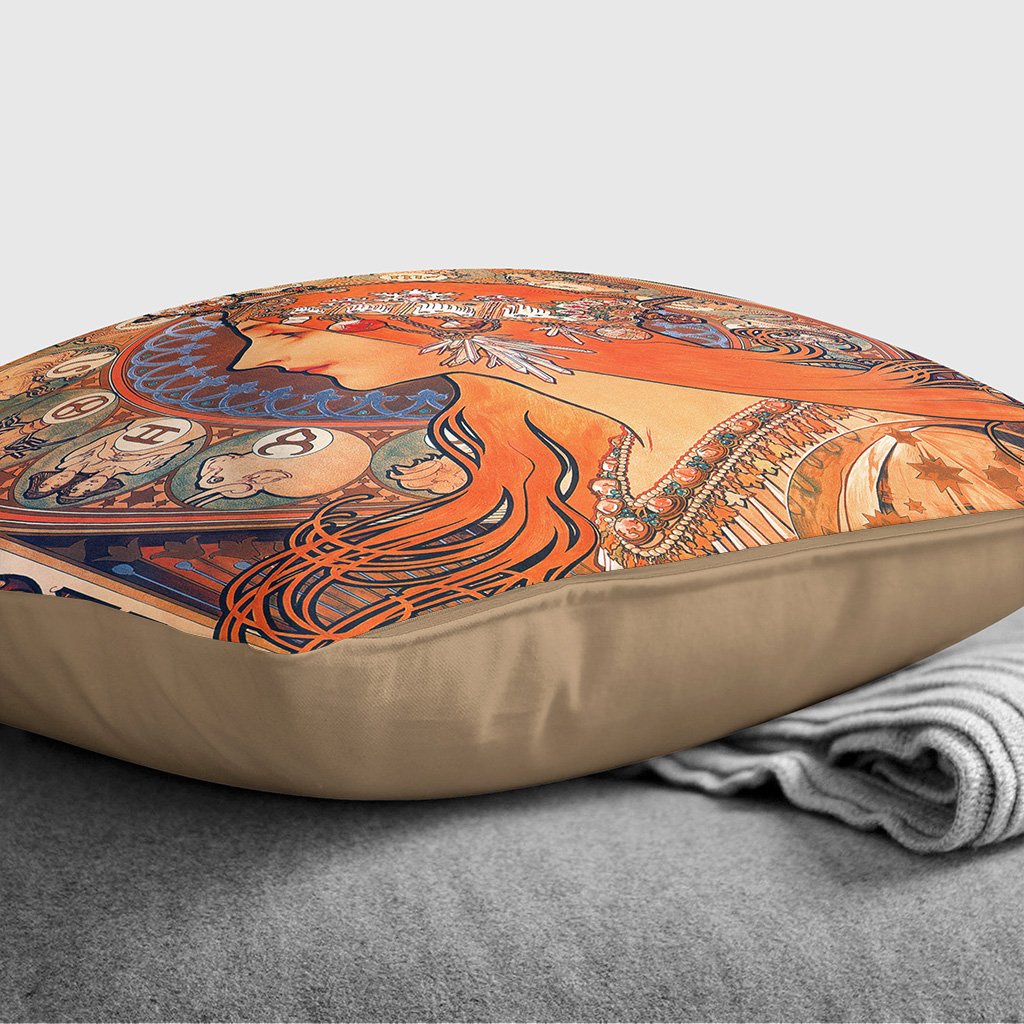 Alphonse Mucha Tierkreis 1 x weiches Kissen und Bezug Sofa Schlafkissen - Bild 9 von 13
