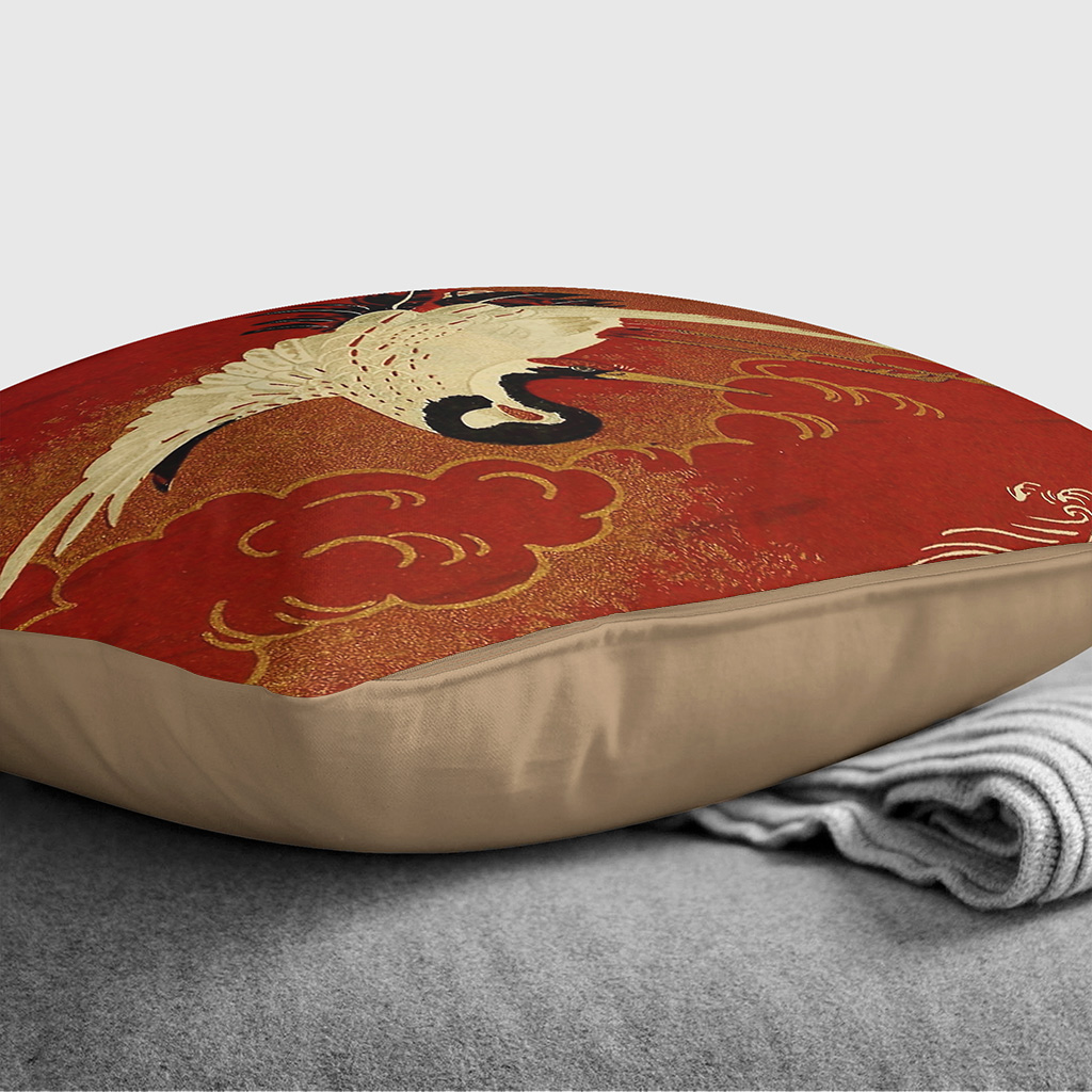 Plump Cushion Crane Flying over the Sea Japanese Oriental Scatter Throw Pillow - Picture 9 of 13
