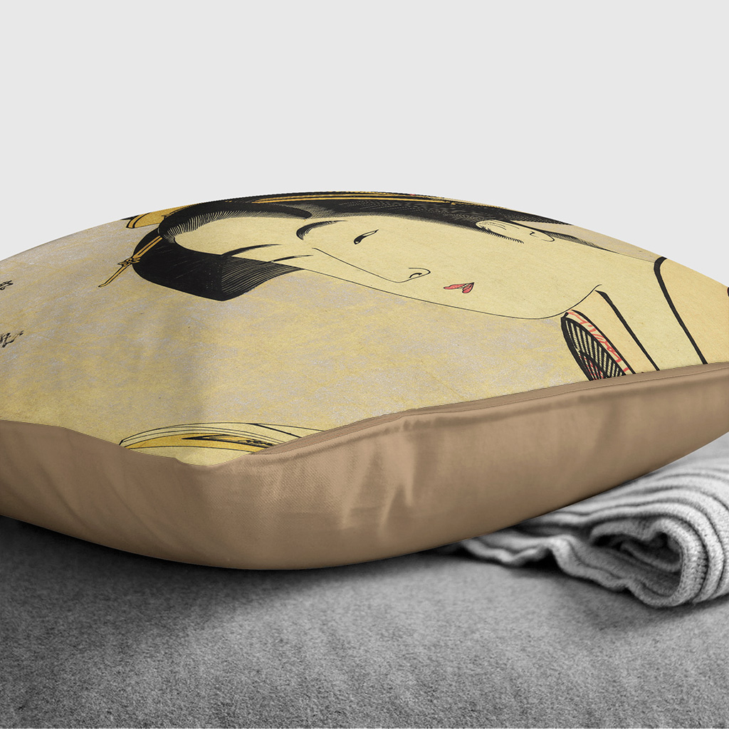 Plump Kissen Kitagawa Utamaro Vintage Japanisch Orientalisch (11) Dekokissen - Bild 9 von 13