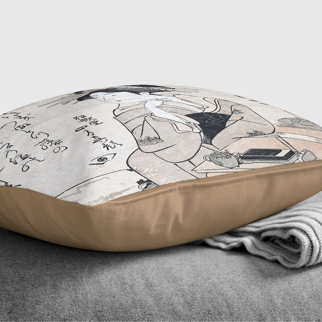 Plump Cushion Utagawa - Japanese Oriental Shinomaki Scatter Throw Pillow Cover - Picture 9 of 13