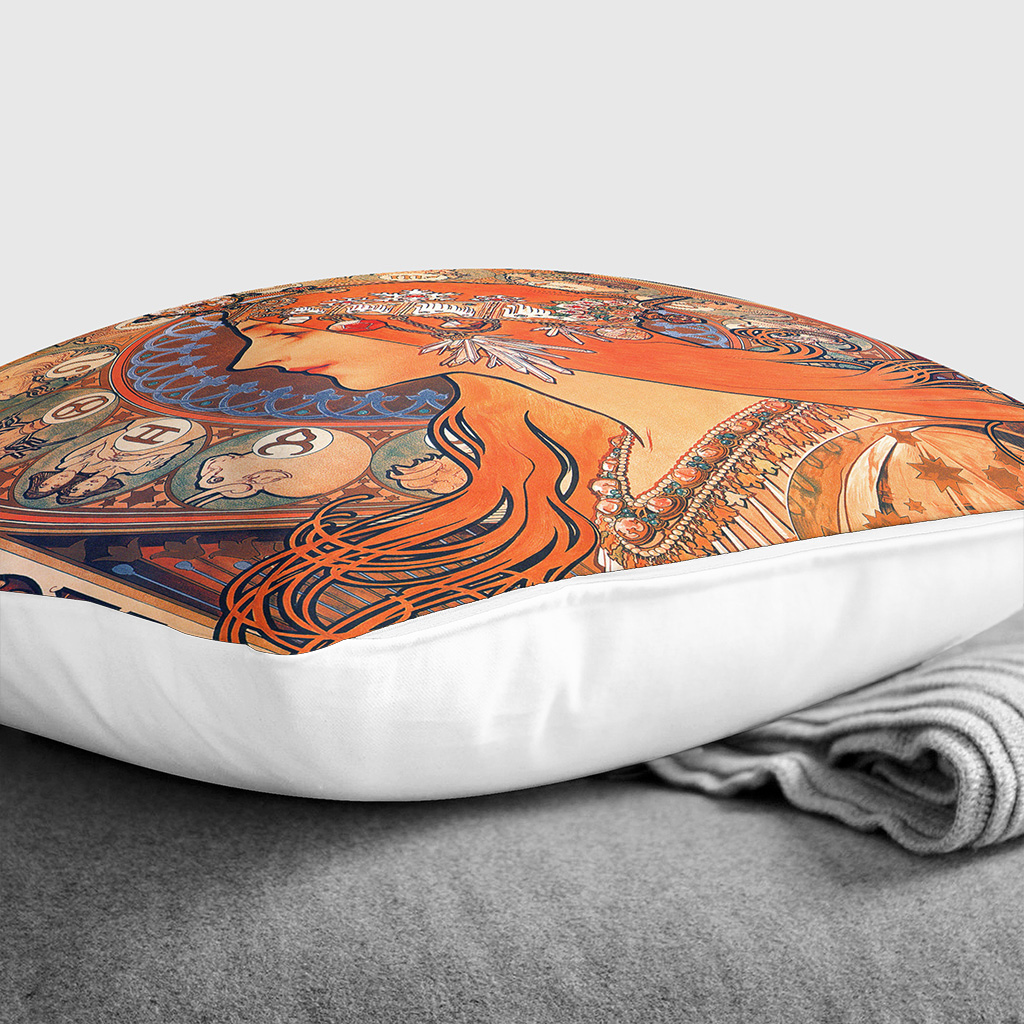 Alphonse Mucha Tierkreis 1 x weiches Kissen und Bezug Sofa Schlafkissen - Bild 7 von 13