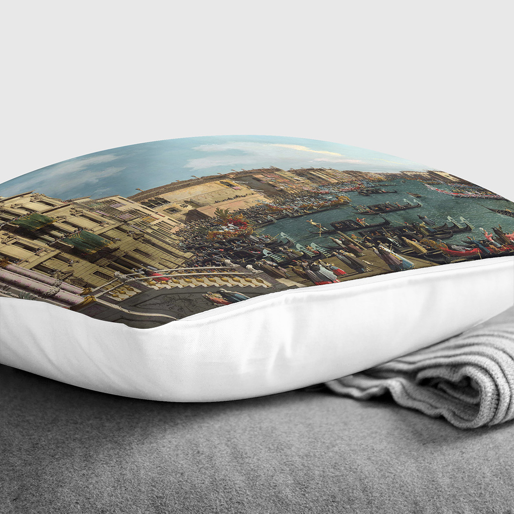 Plump Cushion Giovanni Canaletto Regatta on the Grand Canal Scatter Throw Pillow - Picture 7 of 13