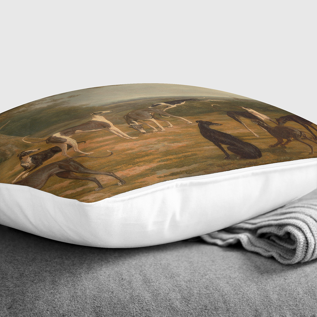Cuscino paffuto Jacques-Laurent Agasse Greyhound copricuscino lancio sparso - Foto 7 di 13