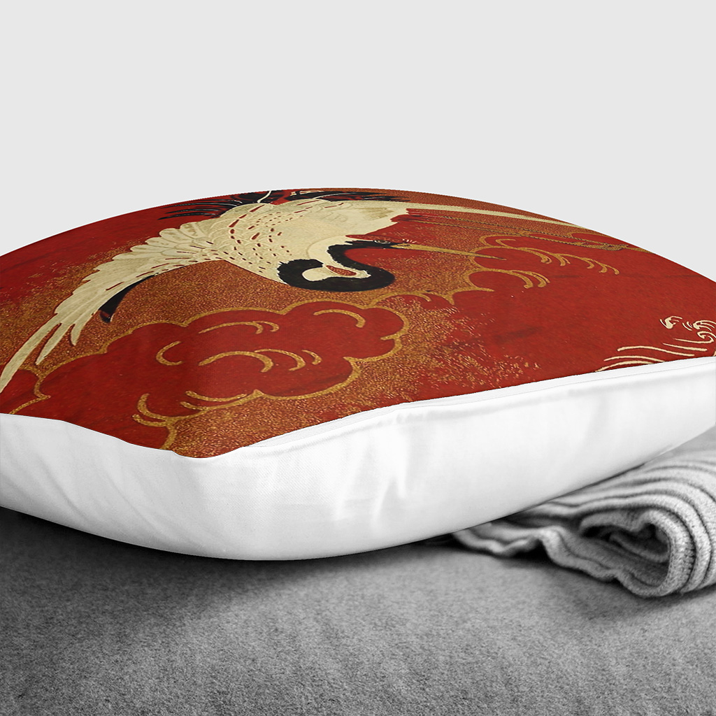 Plump Cushion Crane Flying over the Sea Japanese Oriental Scatter Throw Pillow - Picture 7 of 13