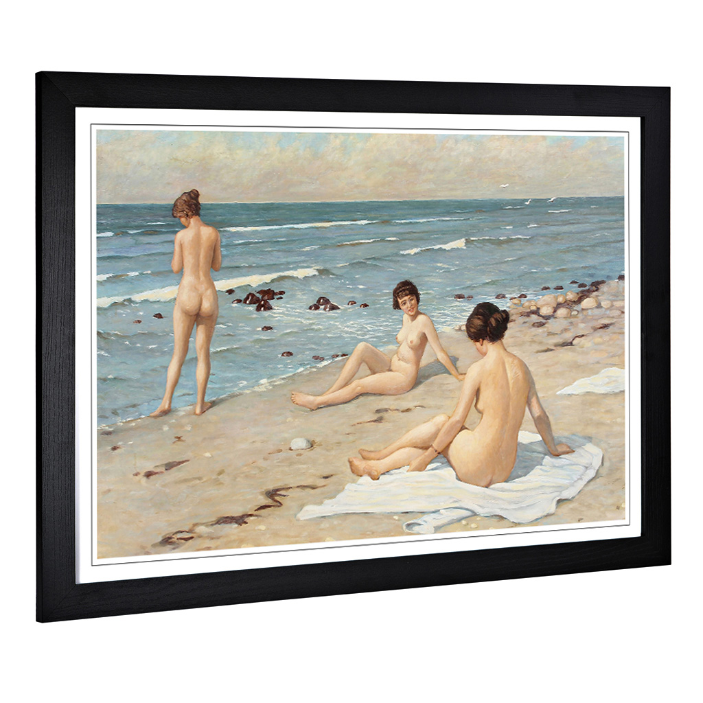 Paul Gustave Fischer Nude Women On The Beach Wall Art Print Framed Picture  | eBay