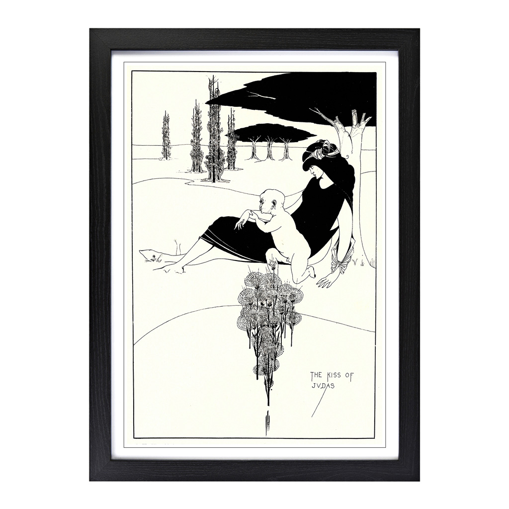 Aubrey Beardsley Der Kuss des Judas gerahmte Wandkunst Poster Druck Leinwandbild - Bild 5 von 7