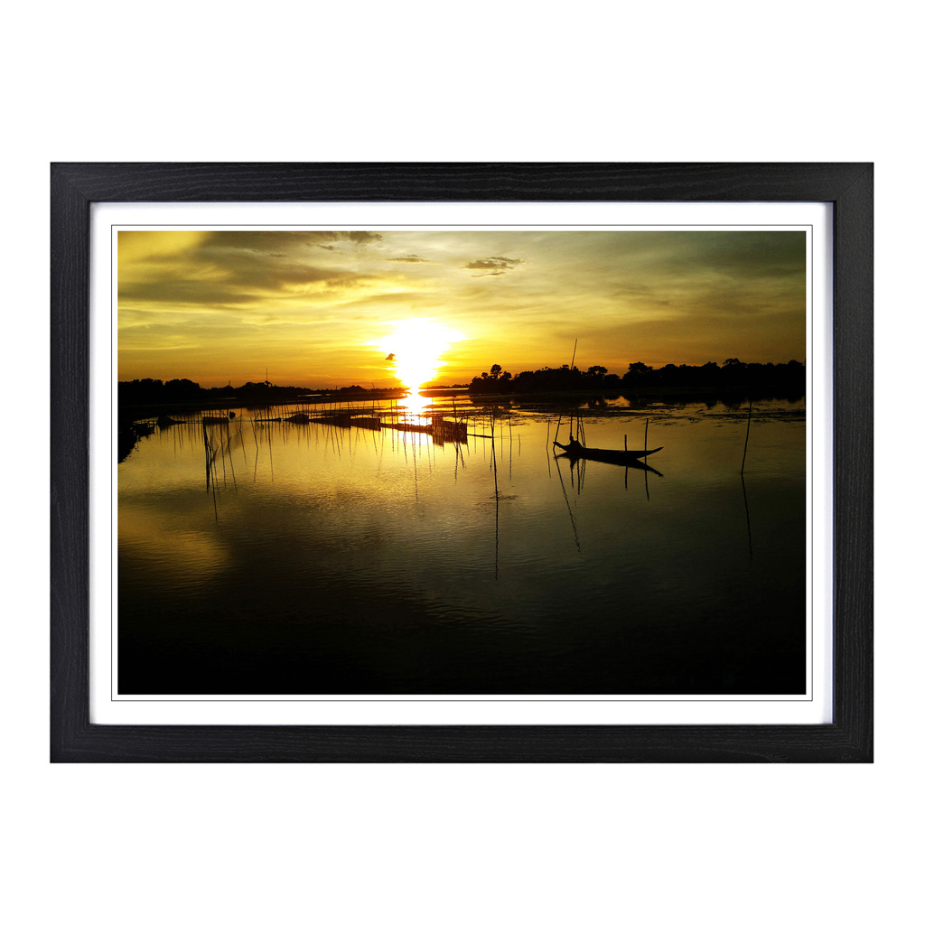 Bangladesh Sunset & Fishing Boats (2) Wall Art Print Framed Picture Poster - Picture 5 of 7