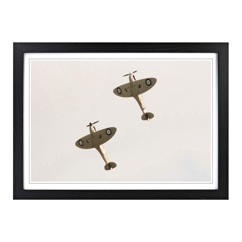 Spitfire Raf Duo Planes Wall Art Print Framed Canvas Picture Poster Decor - Picture 5 of 7