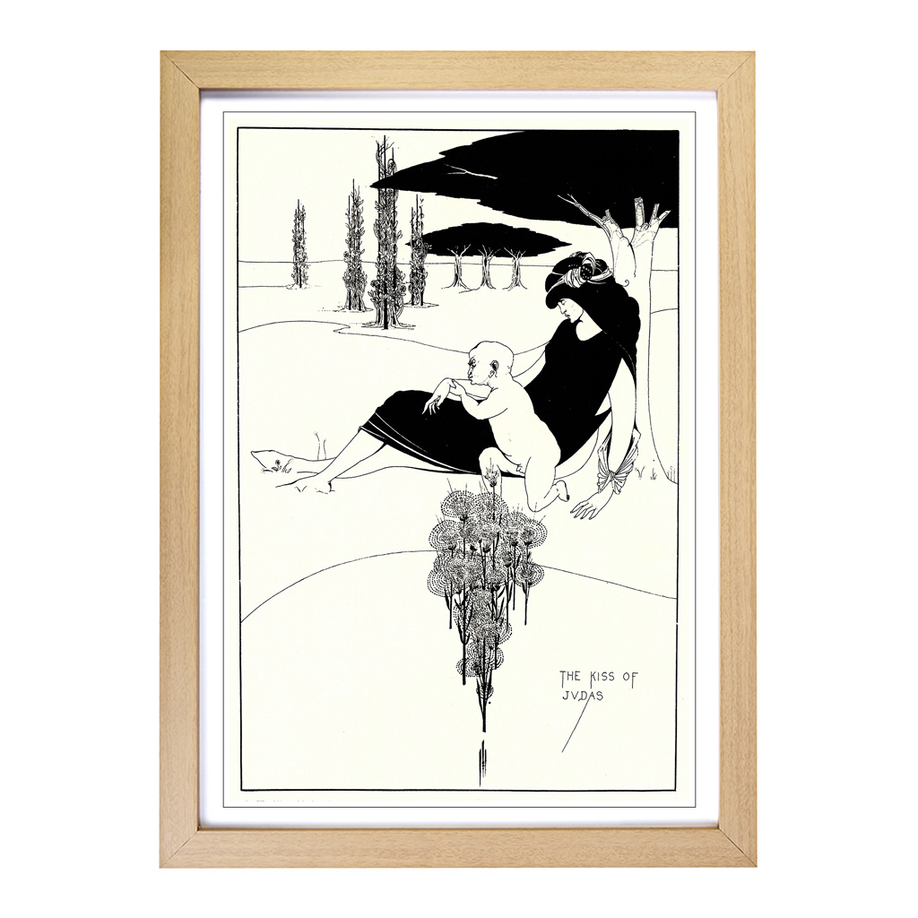 Aubrey Beardsley Der Kuss des Judas gerahmte Wandkunst Poster Druck Leinwandbild - Bild 6 von 7