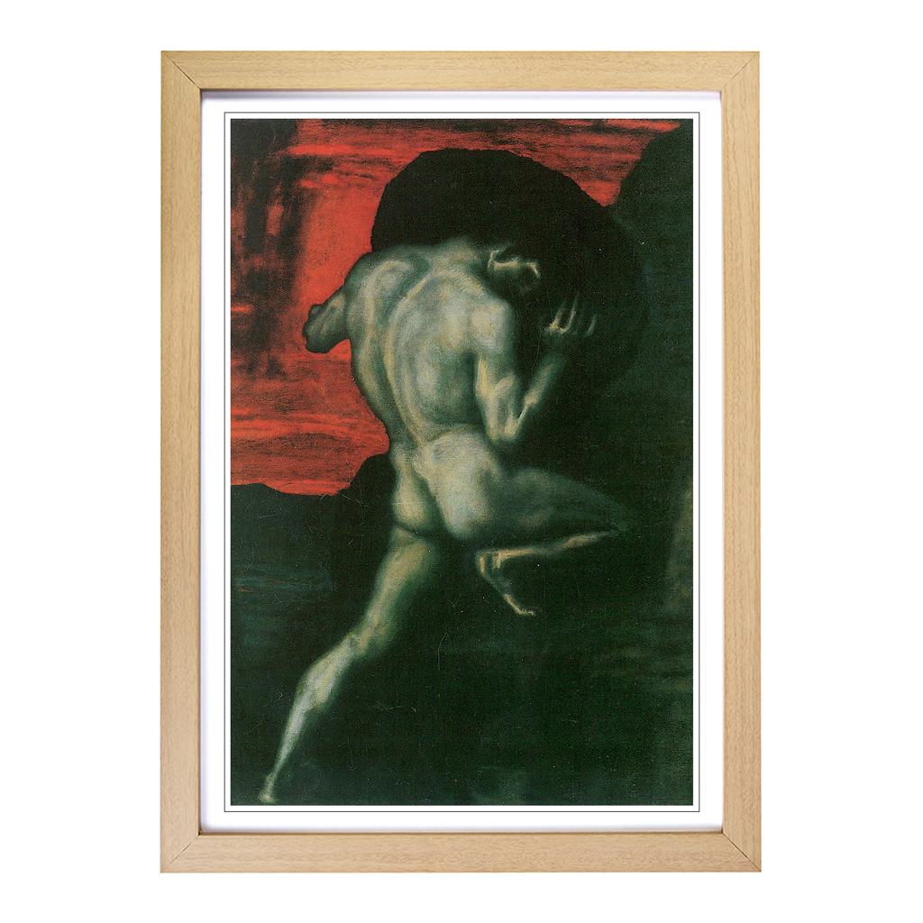 Arte de pared Franz Stuck Sísifo impresión enmarcado lienzo cuadro póster decoración - Imagen 6 de 7