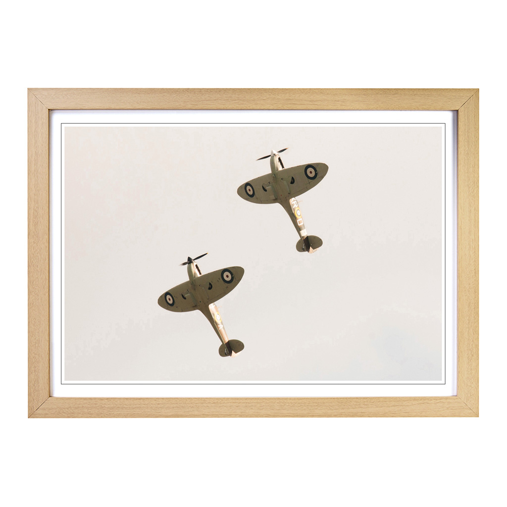 Spitfire Raf Duo Planes Wall Art Print Framed Canvas Picture Poster Decor - Picture 6 of 7
