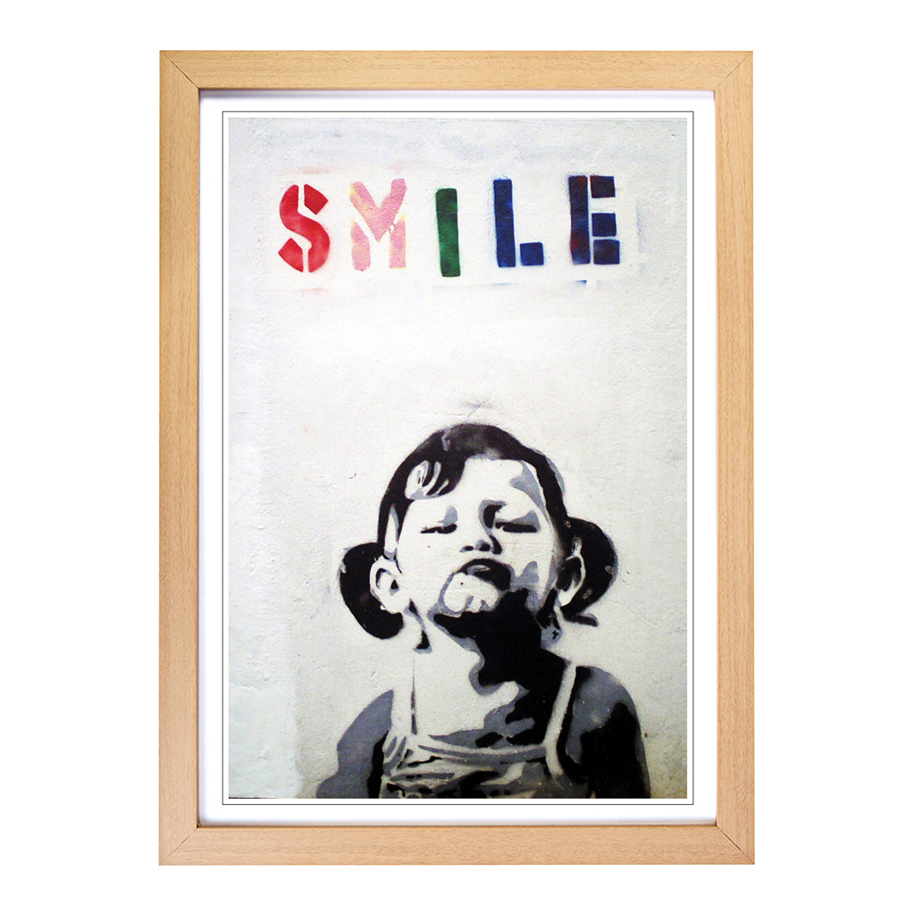 Banksy Smile Graffiti Wall Art Print Framed Canvas Picture Poster Decor - Picture 6 of 7