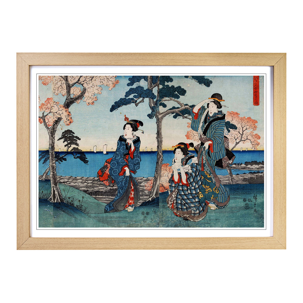 Hiroshige Japanese Oriental (21) Wall Art Print Framed Canvas Picture Poster - Bild 6 von 7