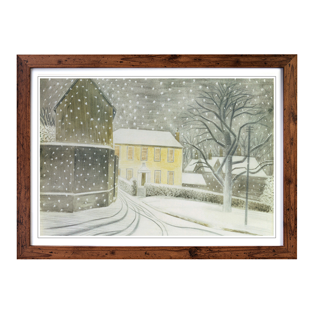 Eric Ravilious Halstead Road In Snow Wall Art Print Framed Canvas Picture Poster - Picture 7 of 7