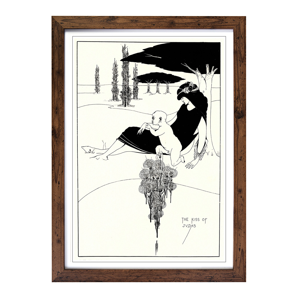 Aubrey Beardsley Der Kuss des Judas gerahmte Wandkunst Poster Druck Leinwandbild - Bild 7 von 7