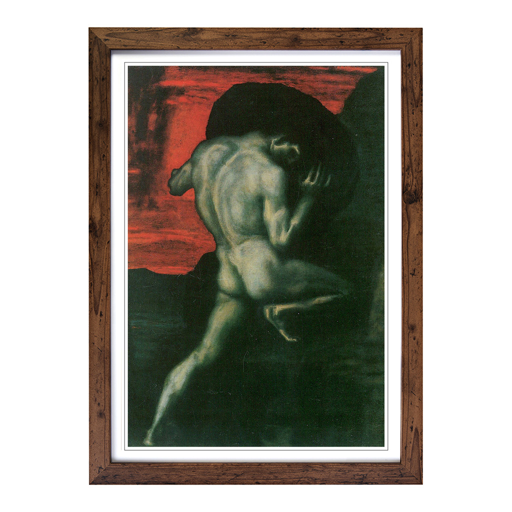 Arte de pared Franz Stuck Sísifo impresión enmarcado lienzo cuadro póster decoración - Imagen 7 de 7