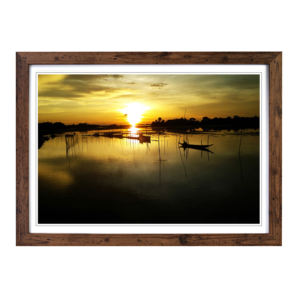 Bangladesh Sunset & Fishing Boats (2) Wall Art Print Framed Picture Poster - Picture 7 of 7