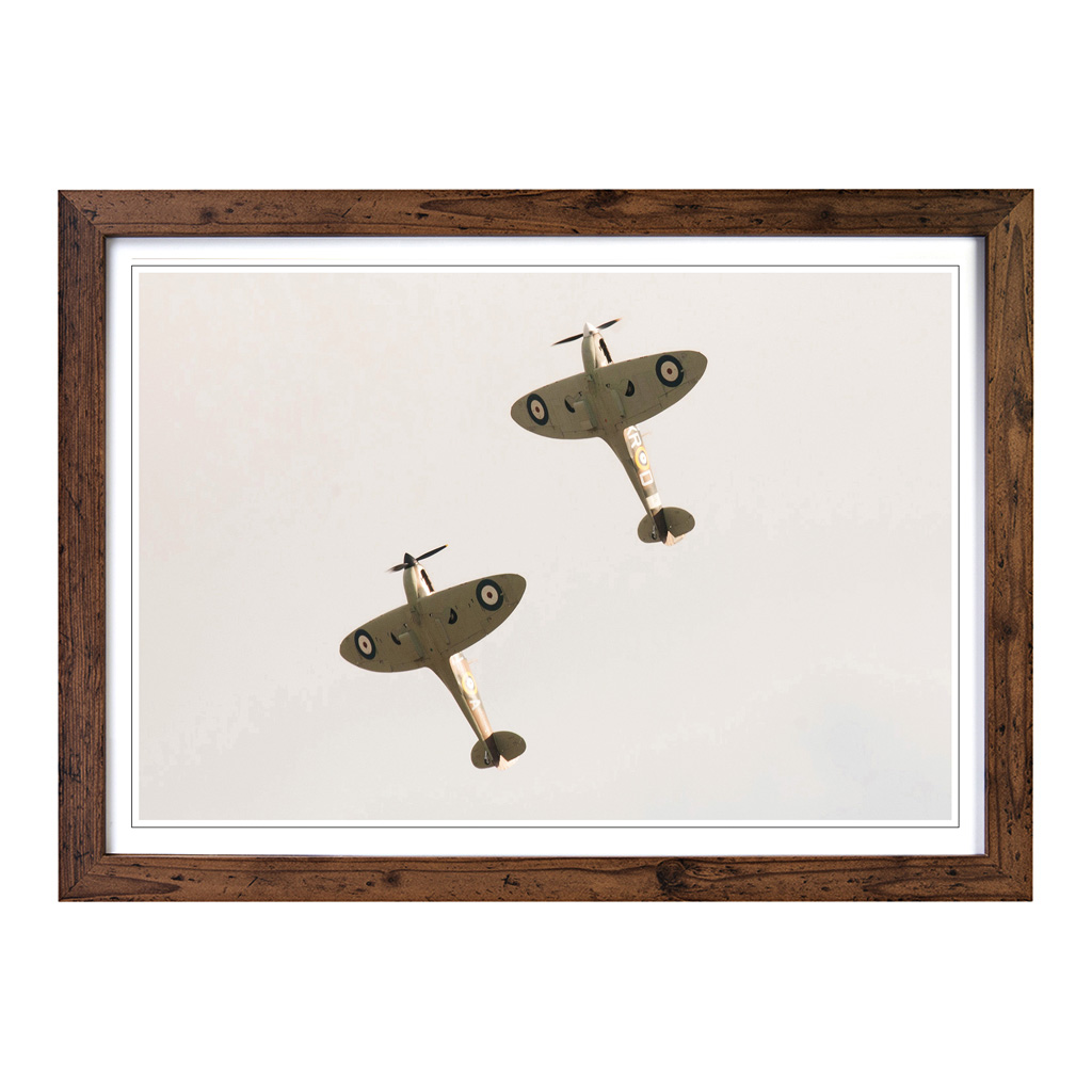 Spitfire Raf Duo Planes Wall Art Print Framed Canvas Picture Poster Decor - Picture 7 of 7