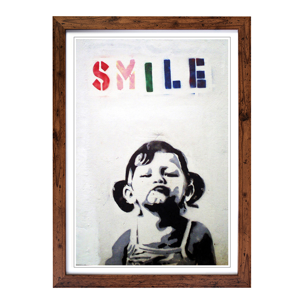 Banksy Smile Graffiti Wall Art Print Framed Canvas Picture Poster Decor - Picture 7 of 7