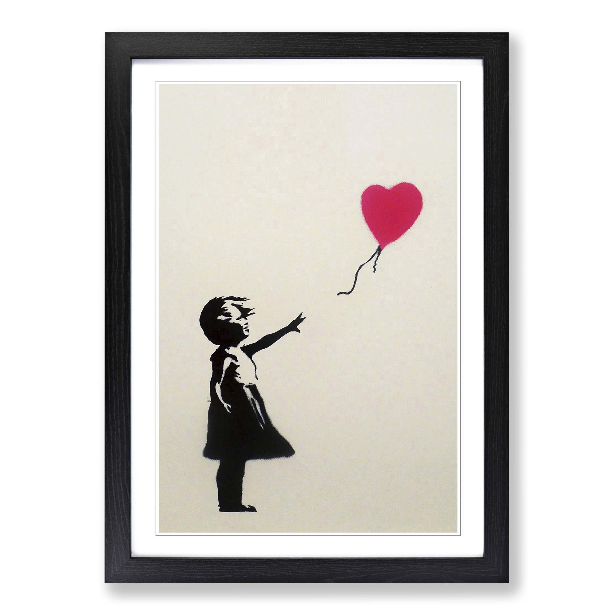 Banksy Girl With Balloon Wall Graffiti Wall Art Print Framed 