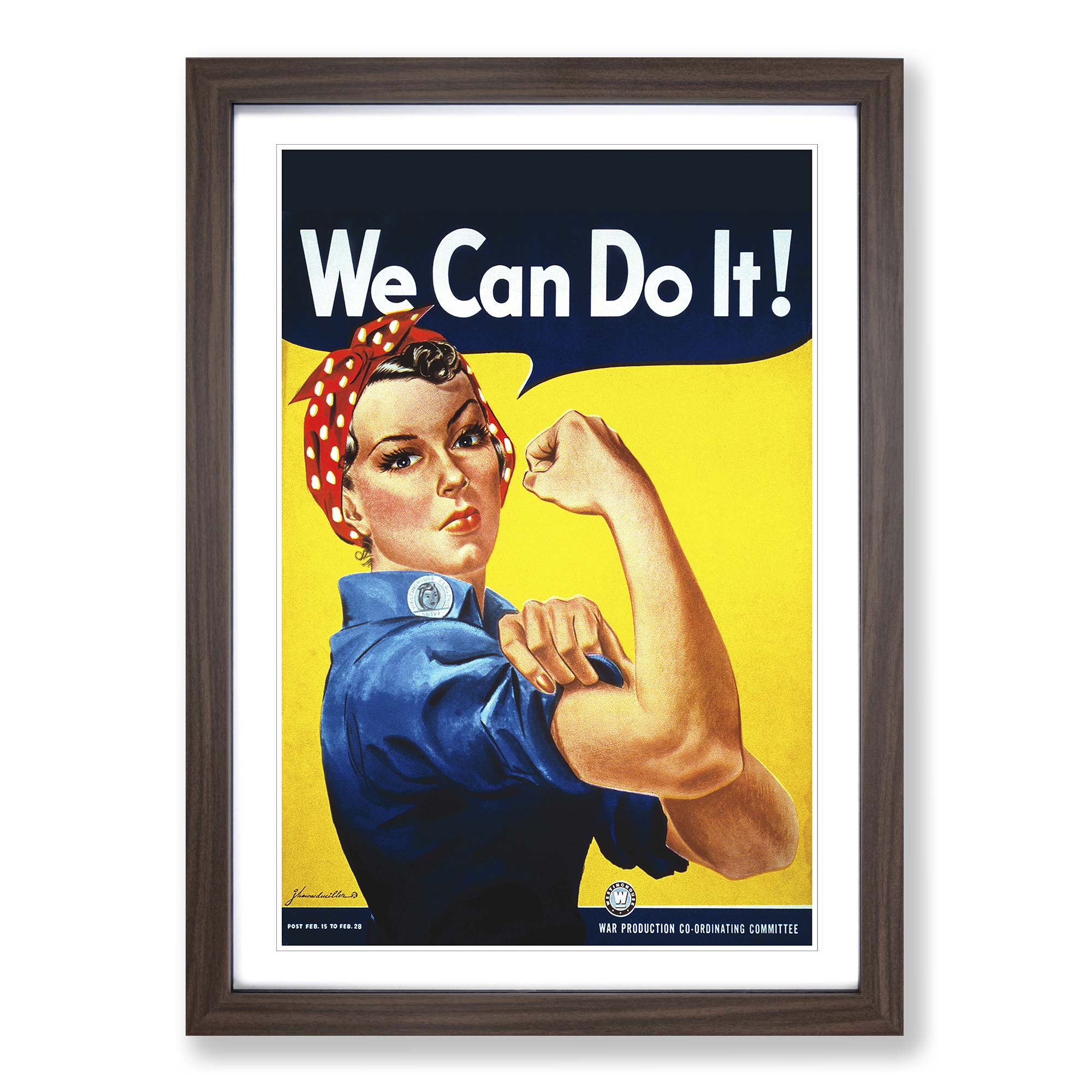Rosie The Riveter We Can Do It War Wall Art Print Framed Canvas Picture ...