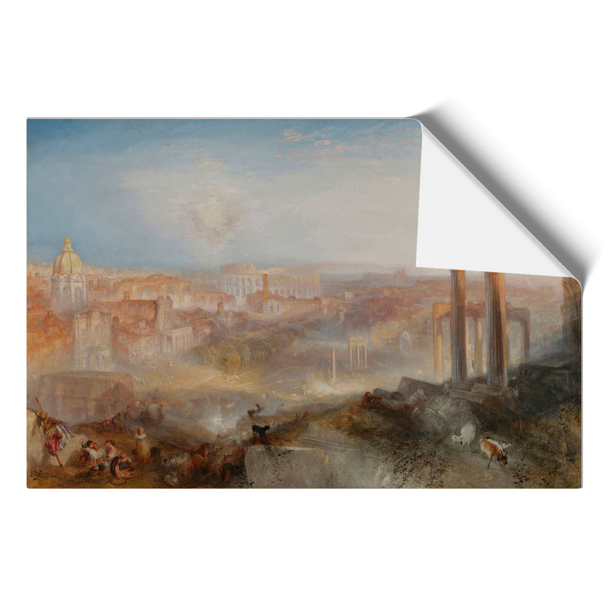 Arte da parete moderna Roma Campo Vaccino di Joseph Mallord Turner tela incorniciata - Foto 9 di 9