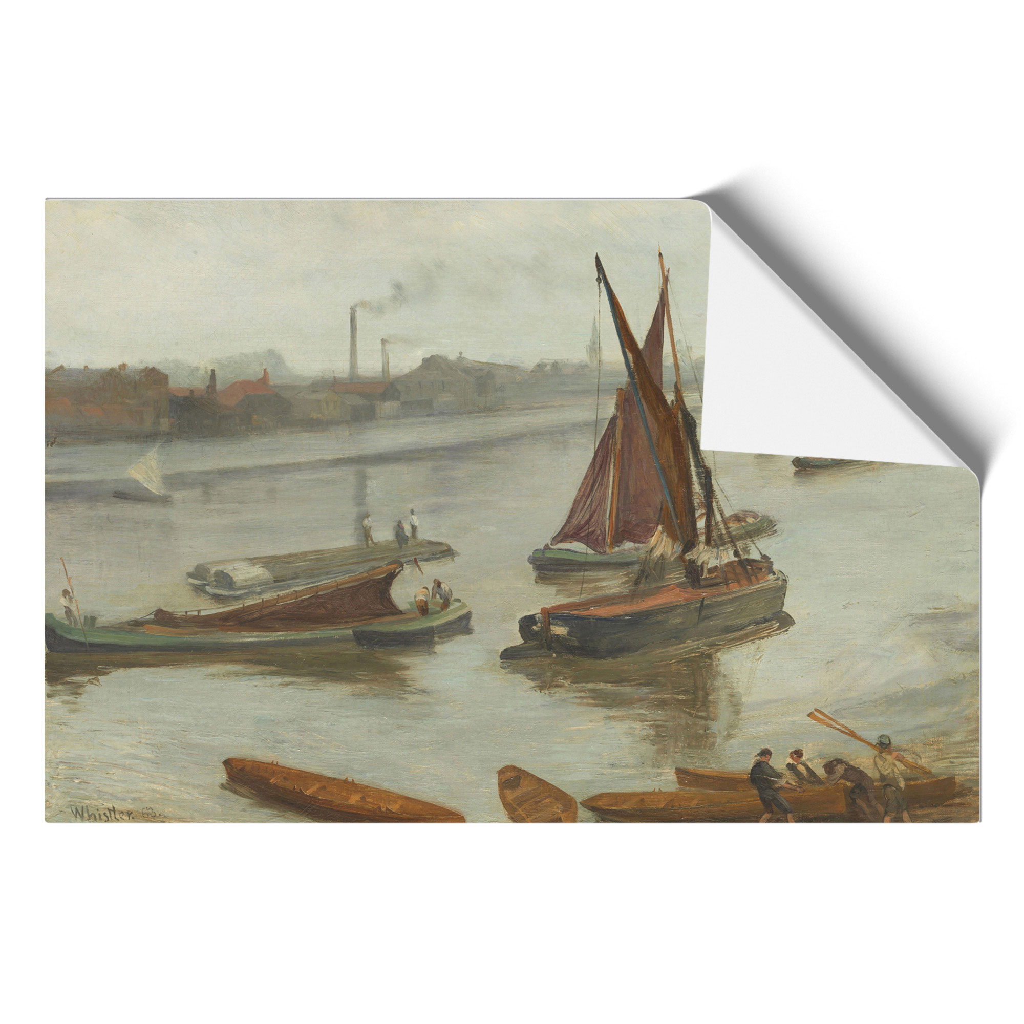 Old Battersea Reach By James Mcneill Whistler Wall Art Print Framed Picture - Picture 9 of 9