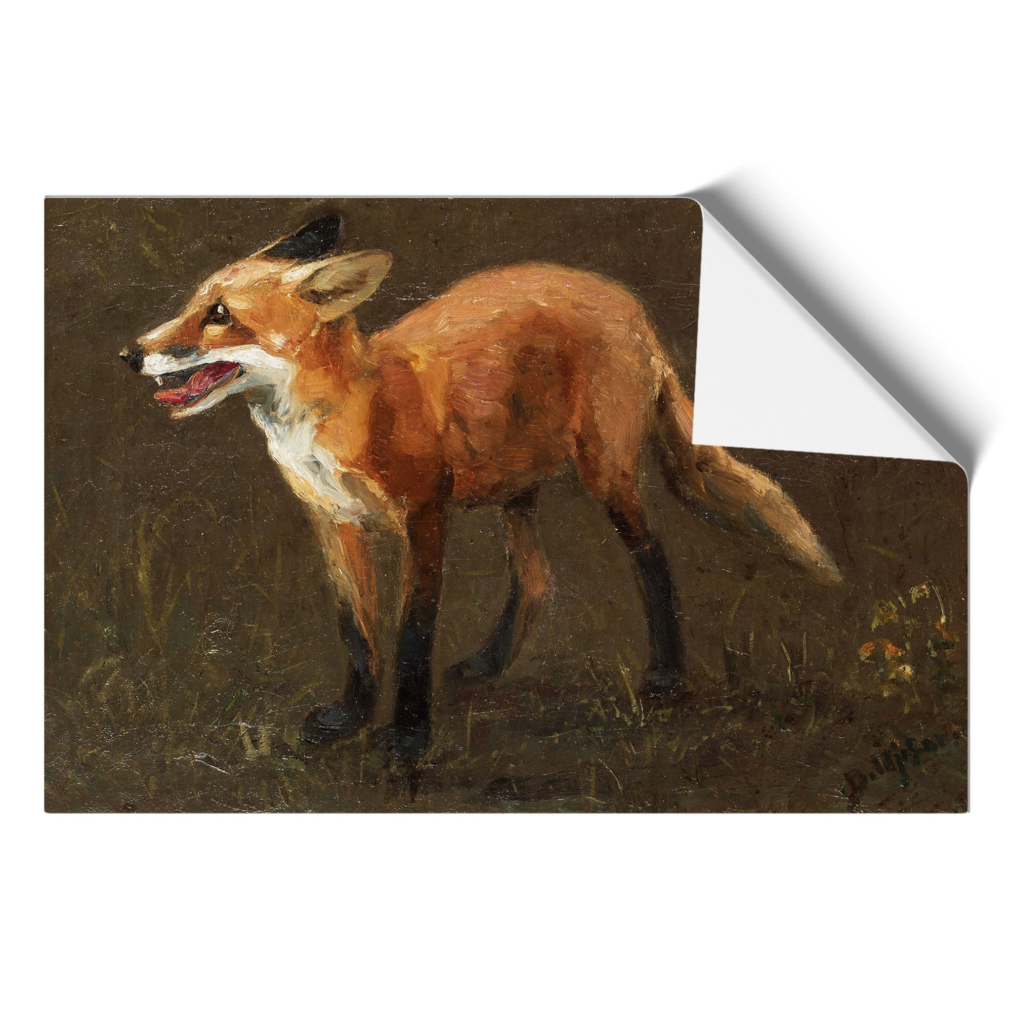 Red Fox By Bruno Liljefors Wall Art Print Framed Canvas Picture Poster Decor - Picture 9 of 9