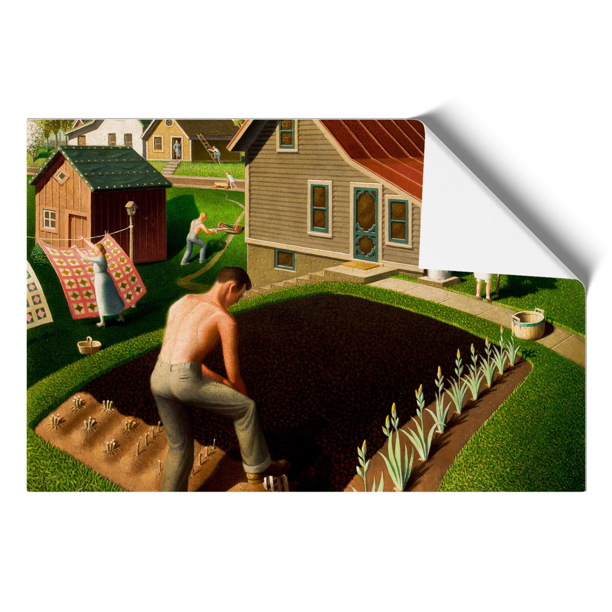 Spring In Town Grant Wood Framed Wall Art Print Large Picture Ready to ...