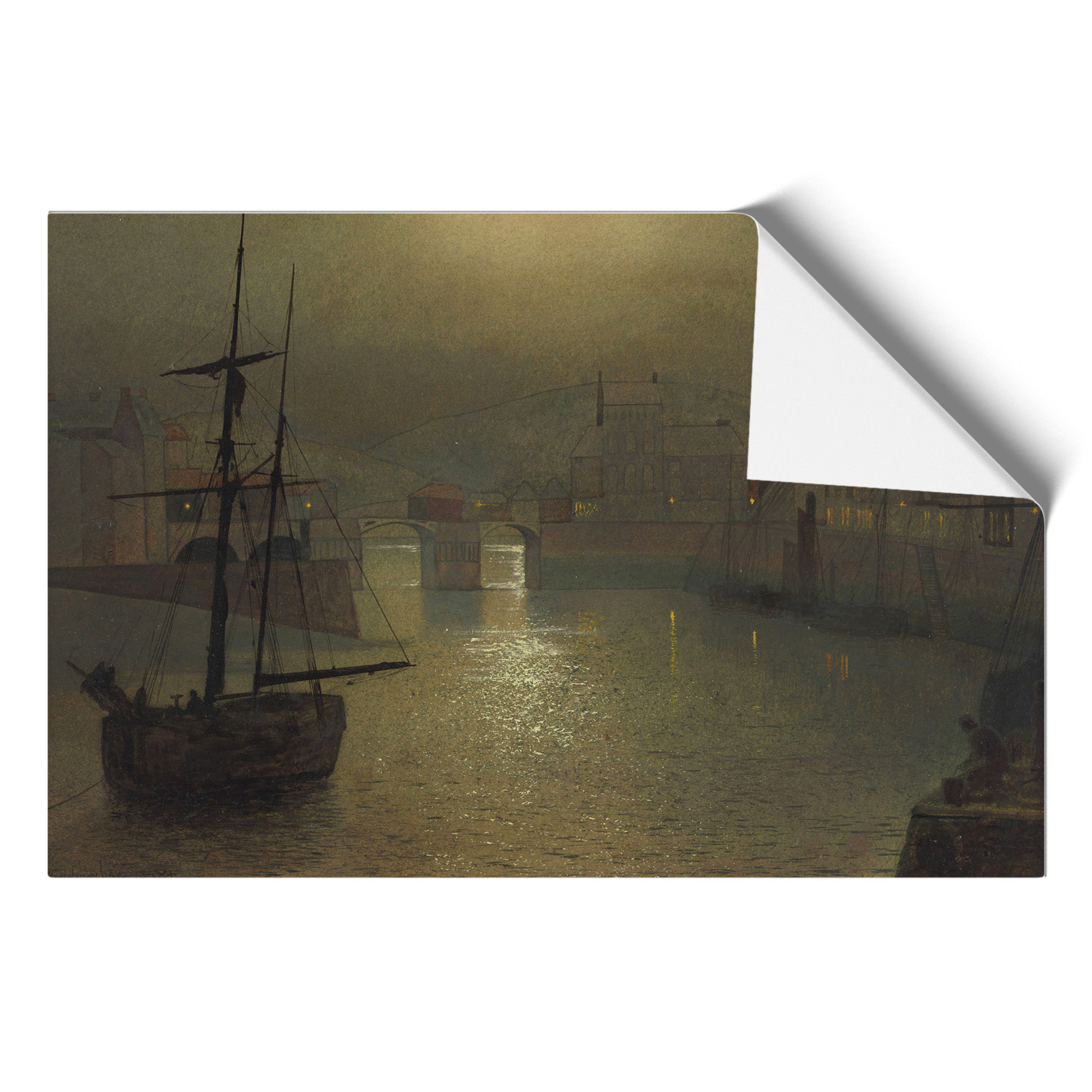 Whitby Harbour Vol.1 von Grimshaw gerahmte Wandkunst Poster Druck Leinwandbild - Bild 9 von 9